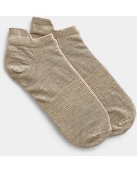 Simon's - Heathered Wool Ped Socks Made In Portugal - Lyst
