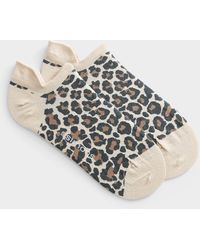Simon's - Leopard Ped Socks - Lyst