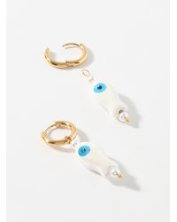 Simon's - Evil Eye Fish Hoops - Lyst