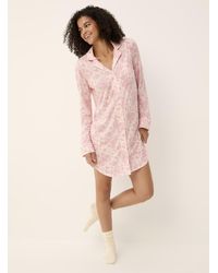 Ralph Lauren - Pink Flowers Piped Nightshirt - Lyst