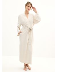 Miiyu - Brushed Underside Soft Long Robe - Lyst