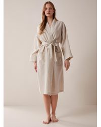 Miiyu - Plain Linen And Cotton Long Robe - Lyst