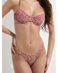 Simon's - Ditsy Floral And Lace Cheeky Bikini Bottom - Lyst