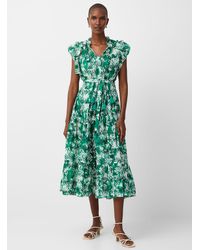 Suncoo - Vibrant Green Garden Tiered Dress - Lyst