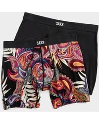 Saxx Underwear Co. - 6" Black/paisley Boxer Briefs Vibe Xtra 2 - Lyst