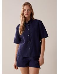 Miiyu - Plain Linen And Cotton Lounge Shirt - Lyst