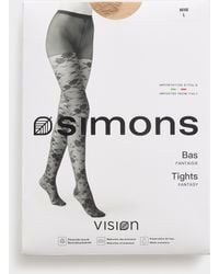 Simon's - Floral Lace Sheer Pantyhose - Lyst