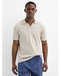Le 31 - Heathered Knit Polo - Lyst