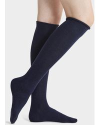 Simon's - Solid Merino Wool Blend Knee - Lyst
