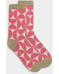 Simon's - Contrast Geometry Socks - Lyst