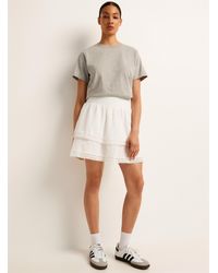 Vero Moda - Lace Edging Tiered Miniskirt - Lyst