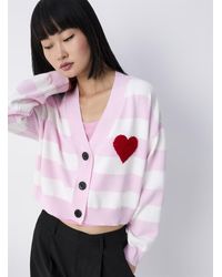Twik - Fleece Heart Striped Cardigan - Lyst