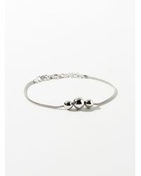 Simon's - Three Silver Bead Bracelet - Lyst