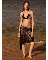 Simon's - Leopard And Lace Triangle Bikini Top - Lyst