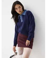 Twik - Denim Polo Collar Sweater - Lyst