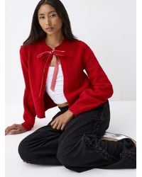 Twik - Velvet Bow Cardigan - Lyst