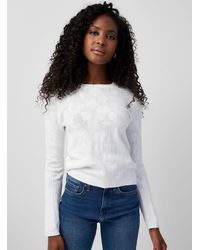 Contemporaine - Flowers And Openwork Sweater - Lyst