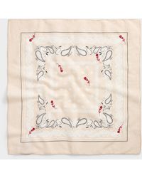 Simon's - 100% Cotton Paisley And Embroidery Scarf - Lyst