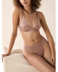 Miiyu - Solid Satiny Triangle Bralette - Lyst
