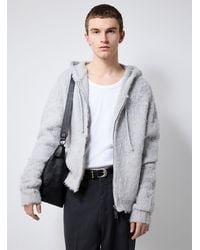 Le 31 - Fuzzy Knit Zipped Hoodie Imported From Seoul - Lyst