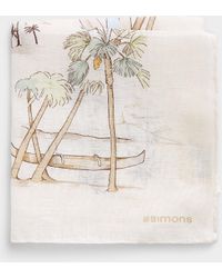 Le 31 - Tropical Beach 100% Linen Pocket Square - Lyst