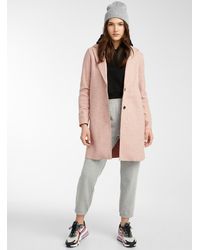 ONLY Minimalist Felt Coat - Pink