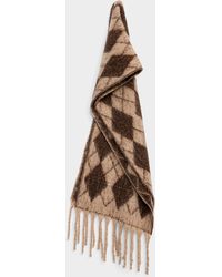 Simon's - Fringed Thready Argyle Scarf - Lyst