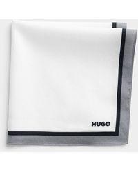 HUGO - Colourful Border White Pocket Square - Lyst
