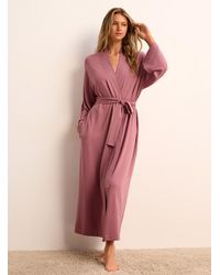 Miiyu - Brushed Underside Soft Long Robe - Lyst