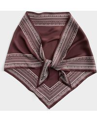 Simon's - Paisley Edging Satiny Triangular Scarf - Lyst