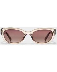 Simon's - Solid Translucent Oval Sunglasses - Lyst