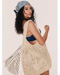 Simon's - Xl Openwork Braided Straw Tote Bag - Lyst