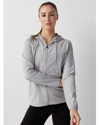 Vuori Stretch Hooded Training Jacket - Gray