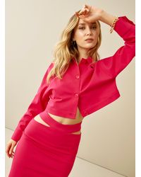 Icône Structured Jersey Shacket - Pink