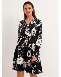 Marc O' Polo - Contrasting Floral Belted Dress - Lyst