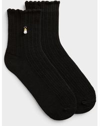 Simon's - Charm Ribbed Socks - Lyst