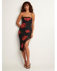 Icône - Lace Edging Floral Micromesh Dress - Lyst