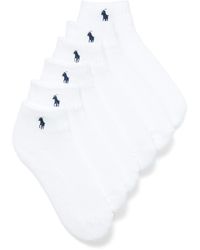 Polo Ralph Lauren - Embroidered Logo Ankle Socks Set Of 6 - Lyst