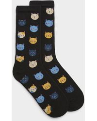 Simon's - Expressive Cat Socks - Lyst