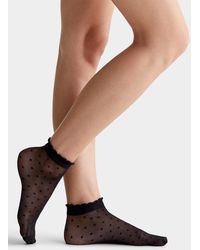 Simon's - Solid And Dotted Ankle Socks 2 - Lyst