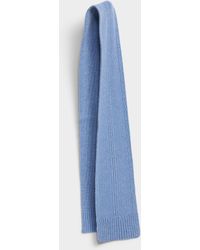 Simon's - Thick Ribbed Knit Narrow Scarf - Lyst