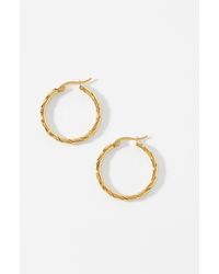 Simon's - Fine Twisted Hoops - Lyst