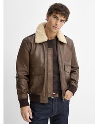 Le 31 - Leather Bomber Jacket - Lyst