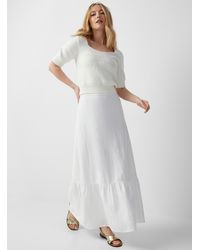 Contemporaine - Ruffled Organic Linen Maxi Skirt - Lyst