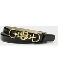BOSS - Iconic Buckle Narrow Leather Belt - Lyst