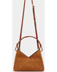 STAUD - Valerie V Cutout Small Suede Bag - Lyst