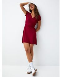 Twik - Ribbed Crossover Neckline Dress - Lyst