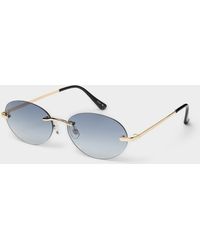 Simon's - Farrah Frameless Oval Sunglasses - Lyst