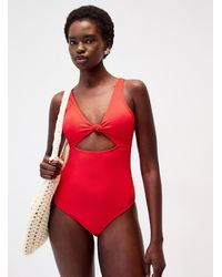 Roxy - Knotted Cutout Ribbed Red One - Lyst