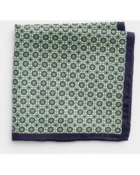 Olymp - Contrast Border Floral Mosaic Pocket Square - Lyst